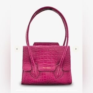 Paul Marius Pink Crocodile-Embossed Leather Bag – NWT